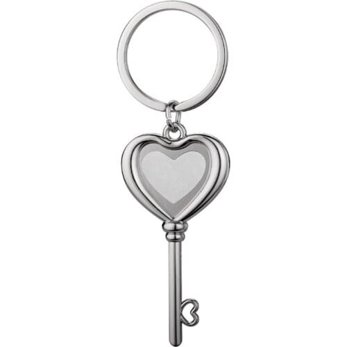 Love Heart Shaped Sublimation Blank Keychain Heat Transfer Key Chain Keyring Key Tag with Split Rings for DIY Project Crafts