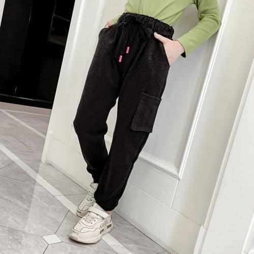 Teenage Kids Pants Girls Autumn Casual Fashion Loose Retro Sport Kids Harem Pants School Children Trousers 6 8 10 12 girls pants