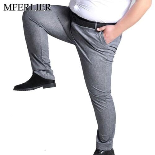 MFERLIER Spring Summer men pants 5XL 6XL 7XL 8XL 9XL 10XL waist 138cm Plus size elastic weight 145kg large size pants men