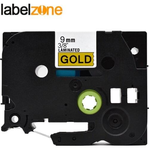 9mm Black on gold tze821 Compatible Brother p-touch printers tze-821 tz821 tz-821 tz tze 821 label tape ribbon for ptouch 9mm