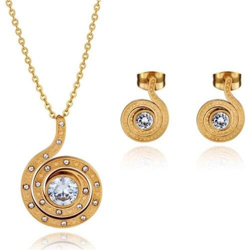 OUFEI Stainless Steel Jewelry Sets Crystal Fashion Necklace Earrings set Jewellery Indian Jewelry Set Gift Jewelry Accessories