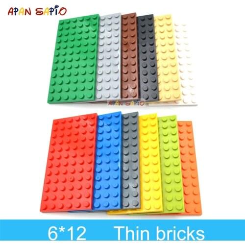 10pcs DIY Building Blocks 6x12 Dots Thin Figures Bricks Educational Creative Size Compatible With 3028 Toys for Children