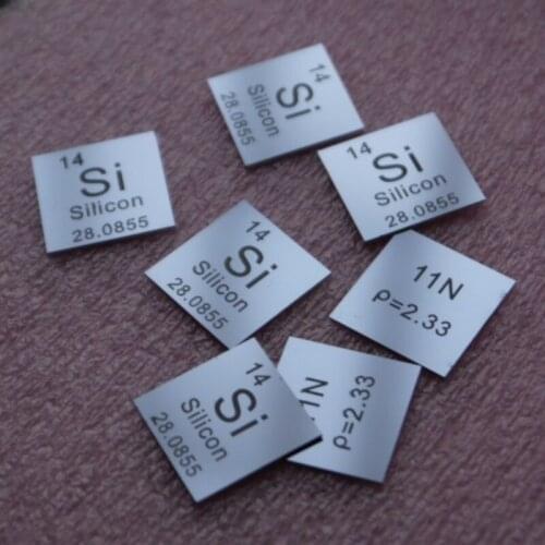 Ultra Pure Silicon Periodic Table Sheet 11N Si Size 0.5*20*20mm Weighs about 0.46g Element Collection Gift
