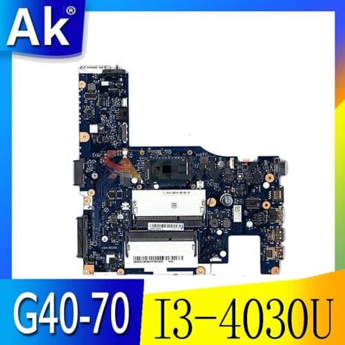 Laptop motherboard For LENOVO IdeaPad G40-70 14‘ inch Core I3-4030U Mainboard ACLU1/ACLU2 NM-A272 5B20G36636 SR1EN CPU