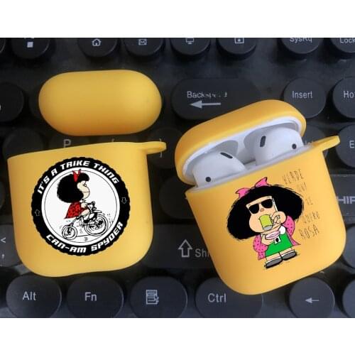 Fashion Lovely Mafalda Candy yellow TPU silicone Bluetooth Airpod Case For Airpods 1 Airpods 2 Airpods pro soft cover