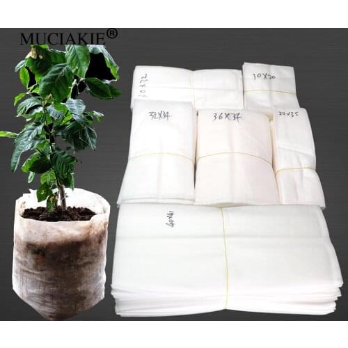MUCIAKIE 10-50PCS Biodegradable Non-woven Nursery Bags Plant Grow Fabric Seedling Pots Ventilate Growing Planting Bags