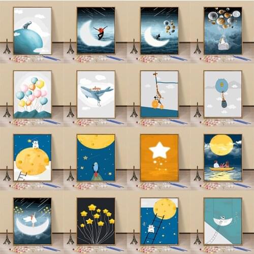 Childhood Memory Painting By Numbers For Kids Kits Hand Painted Decor Drawing Canvas DIY Oil Coloring Paint Picture By Numbers