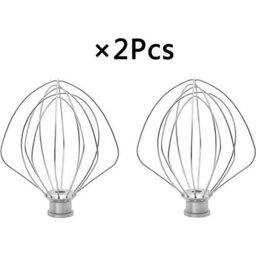 2Pcs KN256WW 6-Wire Whip Attachment Egg Heavy Cream Beater Cakes Mayonnaise Whisk For KitchenAid 6 Quart Bowl-Lift Stand Mixer