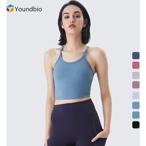 YOUNDBIO 2021 New Woman Yoga Vest Fitness Female Sports Shirts Gym Workout Elastic Tight Crop Top Summer Bright Slim Tank Top