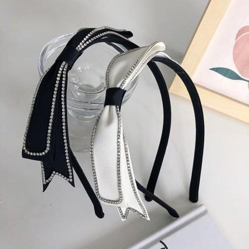 Bowknot rhinestone headbands fashion hair accessories womens thin side hairband wild boutique hair bands out headwear new