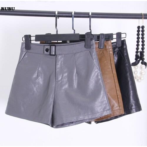 Pearl Diary Women's Leather Shorts