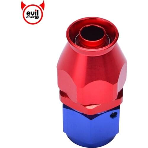 AN8 Reusable PTFE Fitting Tube To Female AN Adapter For PTFE Hose Red And Blue Straight Swivel Hose End