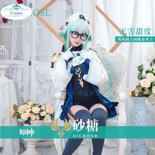 Customize Genshin Impact Sucrose Game Suit Lolita Dress Lovely Uniform Cosplay Costume Halloween Party Outfit For Women 2021