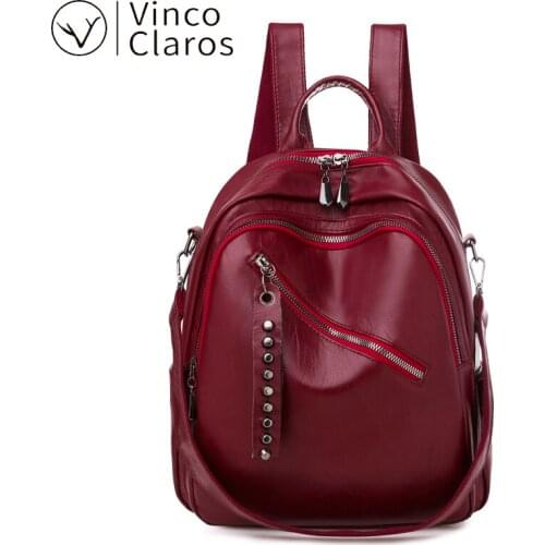 Casual Leather Backpack Female Fashion Middle Size Backpack High Quality Backpacks Travel Mochilas Para Mujer Designer Backpack