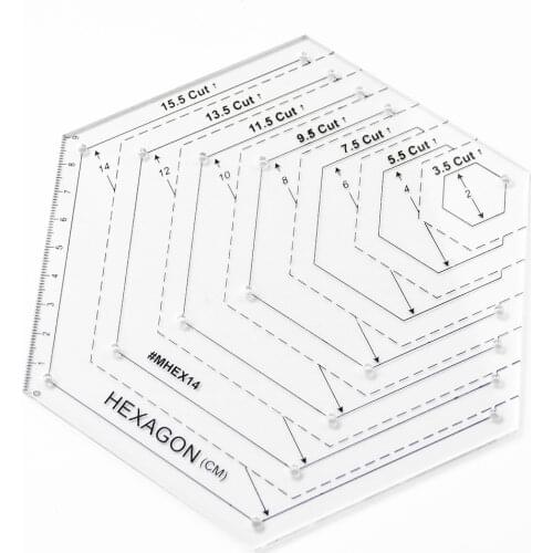 Transparent Quilting Sew Patchwork Ruler Hexagon Ruler Household Art Cut Tool Tailor Craft DIY Sewing Measur Fix Office Supplies