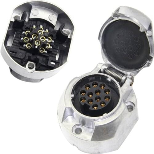 12V 13Pin Caravan Connectors Couplers 13 Pin Metal Trailer Sockets Boat Trailer Spare Parts 13-core Socket Trailer Connector