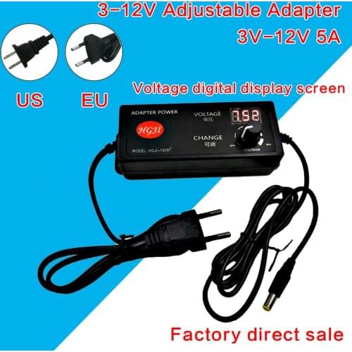 Adjustable power supply 3V-12V 5A can change voltage multifunction power3.5V 6.8V 8V11v 5a LED strip DC motor speed Controller