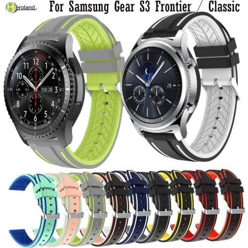 22MM soft Silicone Watch Strap For Samsung Gear S3 Frontier Classic / Galaxy Watch 46mm smartWatch band Bracelet Wirst Strap new