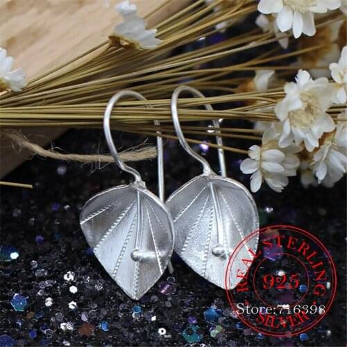 925-sterling-silver Flowers Drop Earrings For Women Elegant Lady Prevent Allergy Silver 925 Earrings Fashion Jewelry