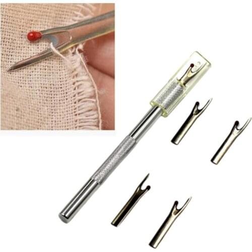 Stainless Steel Seam Ripper w/ Replacement Blades DIY Knitting Embroidery
