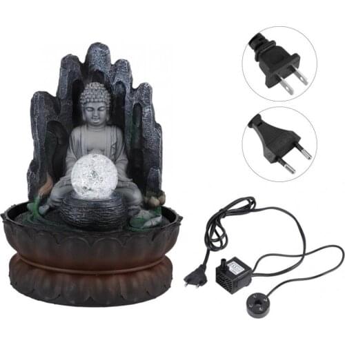 Buddha Statue Fountain Indoor Air Humidifie Waterfall Fountain Office Tabletop Crafts Feng Shui Fortune Ornaments Home Decor