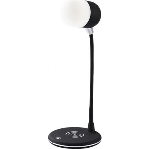 LED Desk Lamp with Wireless Charger, Bluetooth Speaker, LED Touch Control Desk Lamp, USB Charging Port, Dimmable Desk Light