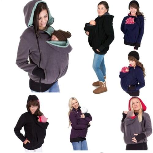 Mother Kangaroo Clothes Parenting Child Autumn Winter Pregnant Women 'S Sweatshirts Baby Carrier Wearing Hoodies
