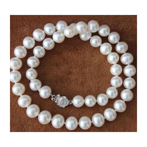 Gorgeous round 10-11mm south sea natural pearl necklace 18"925s