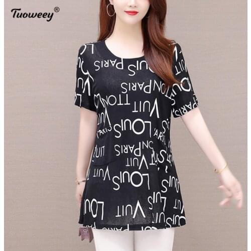 2021 Summer Korean Style 5XL tunic Vintage tshirts Women Black Blusas Mujer De Moda Plus Size Tunic Tops Aesthetic Long Shirts