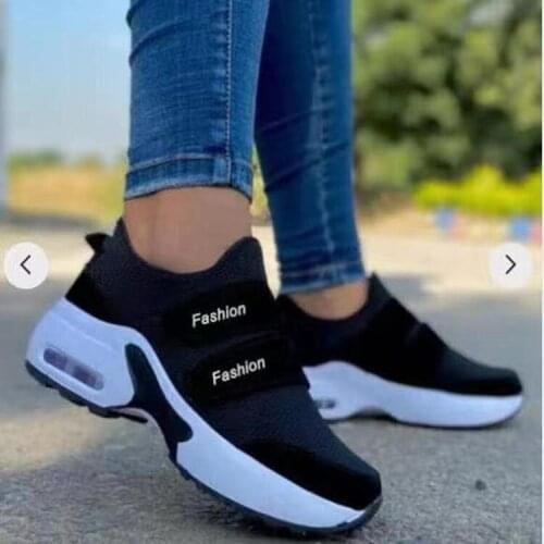 2021 Women Sneakers Women Vulcanized Shoes Casual Platform Hook&loop Female Walking Shoes Wedge Sports Shoes Mujer
