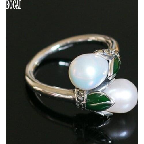 New real S925 silver jewelry fashion exquisite lady ring freshwater pearl ring women rings