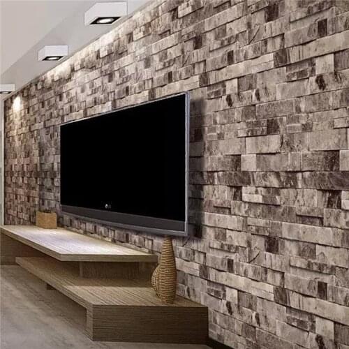 3D Wall Paper Brick Stone Wallpaper Roll Vinyl WallPaper Roll Living Room TV Background Decor For Living Room TV Background