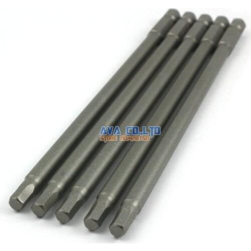 5 Pieces Magnetic Hexagon Screwdriver Bit S2 Steel 1/4" Hex Shank 150mm Long H4 Tip (150mm x H4)