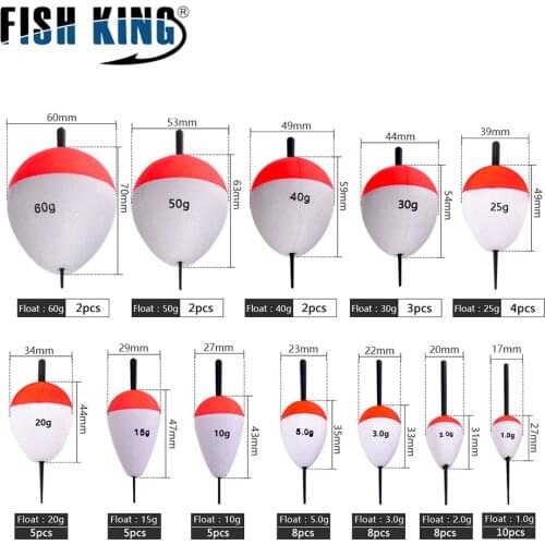 Fish King bobber fishing float Mix Size foam float tube boias de esca fishing light stick flotador bobber for fishing
