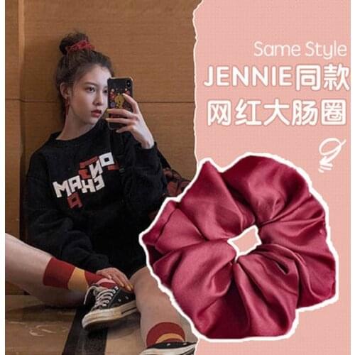 Korean Style Fashion Hot Selling Colored Big Fabric Flowers Hair Band High Elastic Hair Rope Women Girls Student Hair Rings Gift