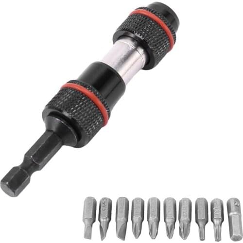 Magnetic Screwdriver Drill Bit Holder Angle Pivoting Bit Tip Holder Drive Guide Extension Adapter
