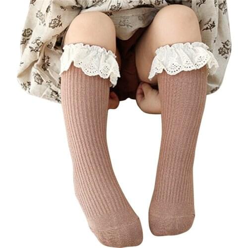 0-8Y Toddler Baby Girls Ruffles Knee-high Socks Fashion Princess Socks for Kids Newborn Baby Girls Fall Spring Socks