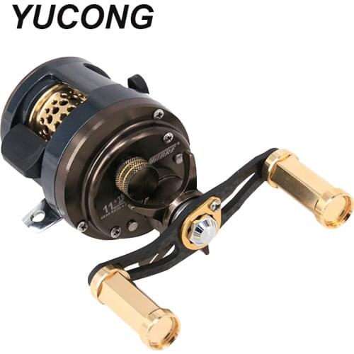 YUCONG Casting Drum Reel 6.2:1 Trolling Fishing Reel 11+1BB BaitCasting Reel CNC Aluminum Spool Jigging Reel Sea Fishing Tackle