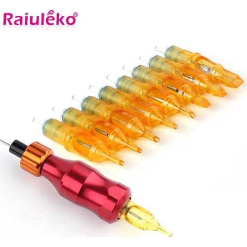 10pcs Disposable Tattoo Cartridge Needles Makeup Needles For Derma Tools RL/RS/RM/M1 Kit Eyebrow Needle Tattoo Machine Pen Gun