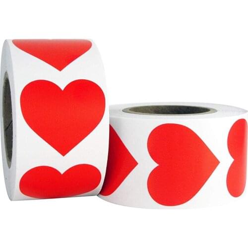 100pcs/roll DIY Hand Made Handmade With Heart Label Wedding Stickers Adhesive Sticker Kraft Round Labels stationery Sticker