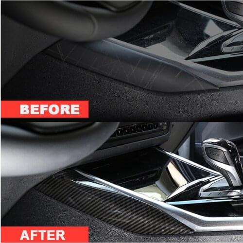 Wooeight 2Pcs Carbon Fiber Car Interior Central Control Side Sticker Decoration Trim Fit For BMW 3 Series 2020