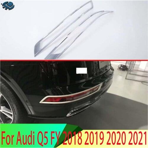 2pcs/lot ABS Chrome car back rear Fog light lamp decoration cover For 2018 2019 AUDI Q5 FY car accessories