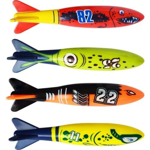 4Pcs/Set Diving Torpedo Underwater Swimming Pool Playing Toy Outdoor Sport Training Tool for Baby Kids Swimming Toy