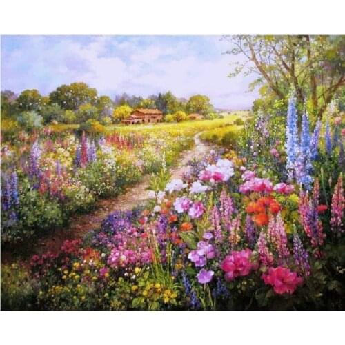 5d diy diamond painting cross stitch natural garden flower landscape stitch diamond embroidery mosaic pattern decoration crafts