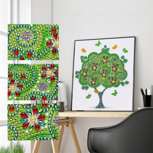 5D DIY Diamond Embroidery Spring Seasonal Flower Tree Shape Special Shape Diamond Painting Rhinestone Crystal Cross Craft
