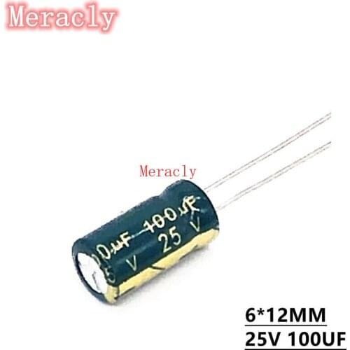 50PCS 25V 100UF Wholesale aluminum electrolytic capacitors 20% high frequency and low resistance, good quality