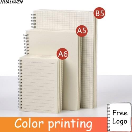 2PcsA5/A6/B5Spiral book coil Notebook To-Do Lined Blank Grid Paper Journal Diary Sketchbook For School Supplies Stationery Store