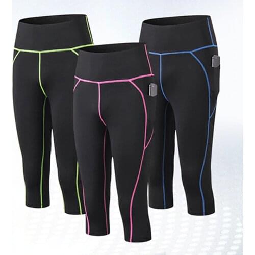 Sports Pants For Women Capri High Waist Leggings Compression Pants Women Running Tights Women Training Tight Leggings 3/4 Length