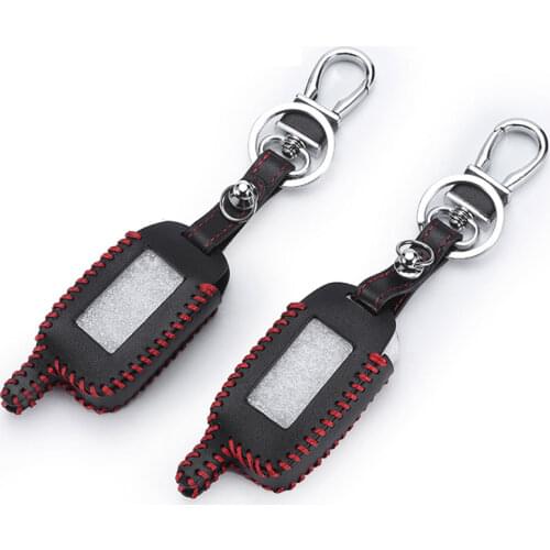 Genuine Leather Key Case for Starline A93 a92 A6 A9 A8 Two Way Car Alarm LCD Remote Controller keychain Cover