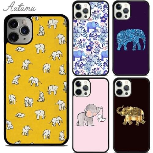 Cute Elephant Cartoon Phone Case for iPhone 11 12 Pro Max mini X XR XS SE 2020 6S 7 8 Plus Samsung Galaxy S8 S9 S10 Cover shell